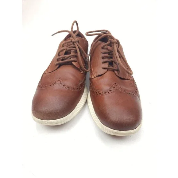 Cole Haan Grand OS Brown Wingtip Leather Dress Shoes C29414 Mens Size 7.5 M US - Picture 6 of 11